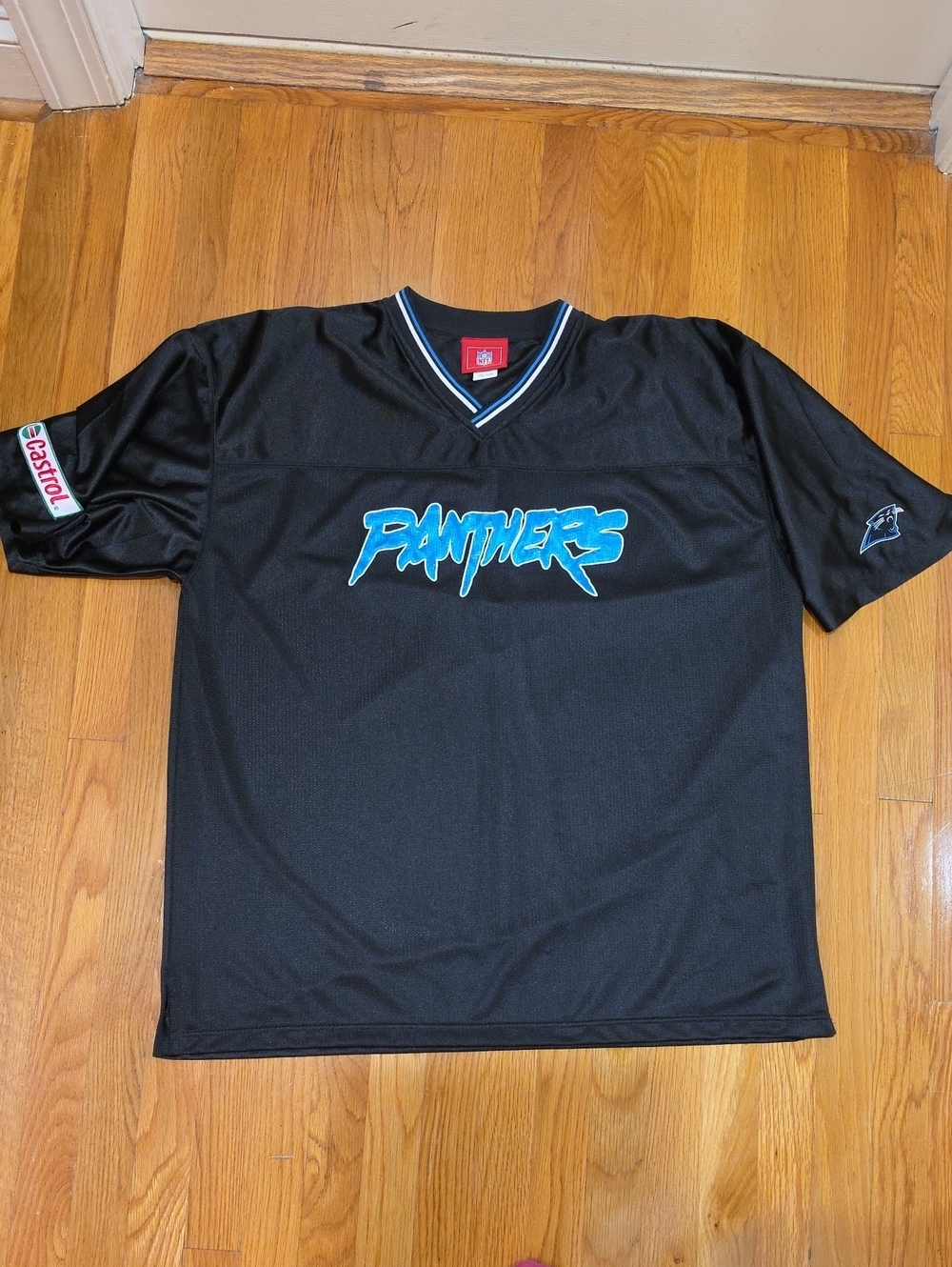 Carolina Panthers Vintage Promotional NFL Jersey - Castro Oil Sponsorship - 2X